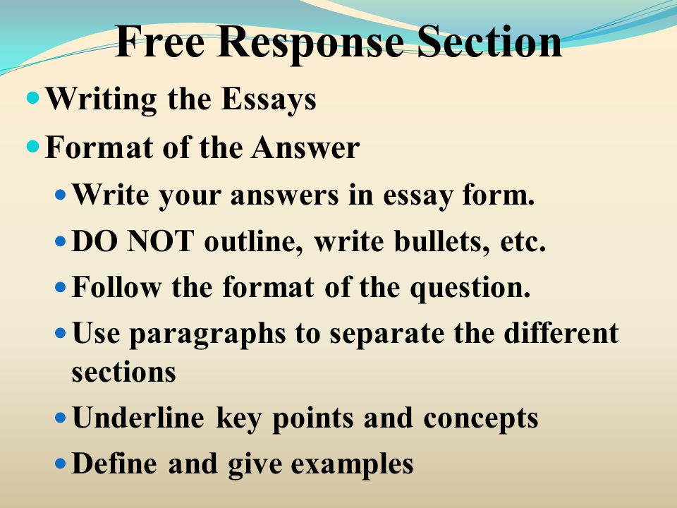 Point form essay